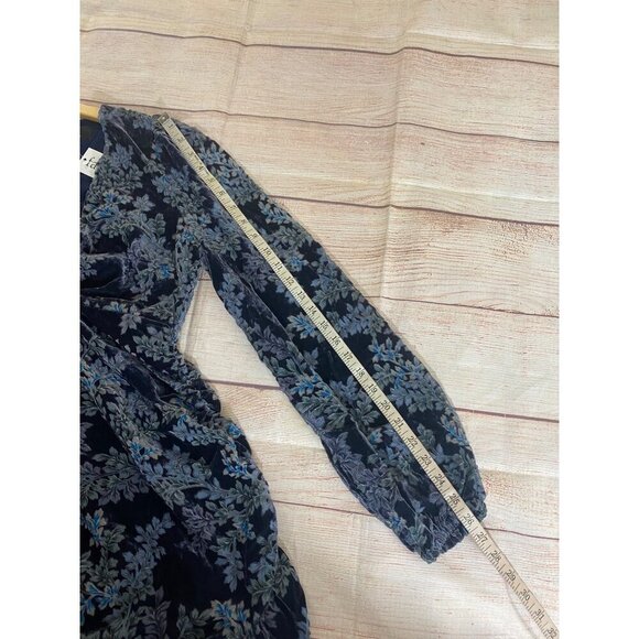 NWT Fab'Rik Women's Blue Floral Long Sleeve Classic Dress - Medium - Picture 11 of 15